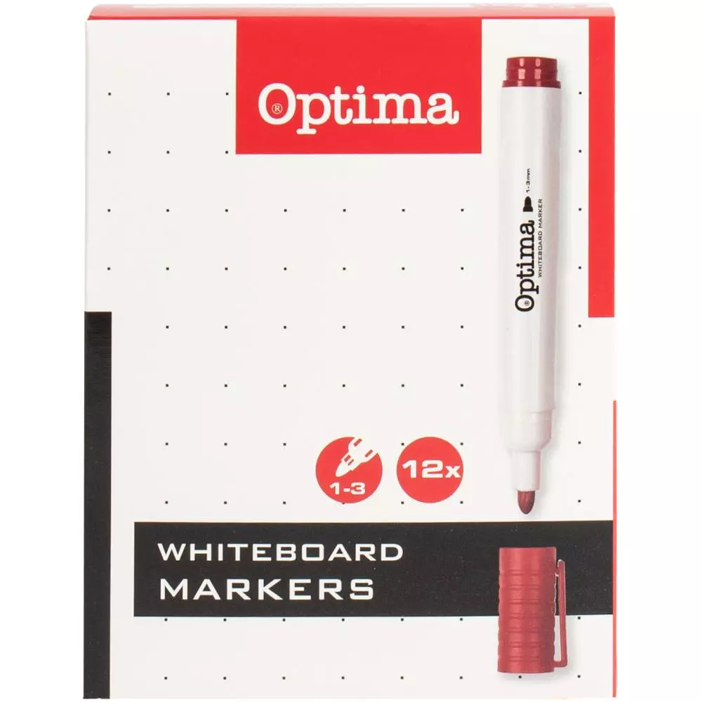 OPTIMA MARKER bela tabla CRVENI