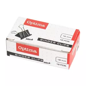 OPTIMA ŠTIPALJKA ZA PAPIR 15MM CRNA,1/12
