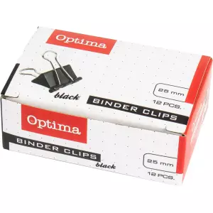 OPTIMA ŠTIPALJKA ZA PAPIR 25MM CRNA,1/12