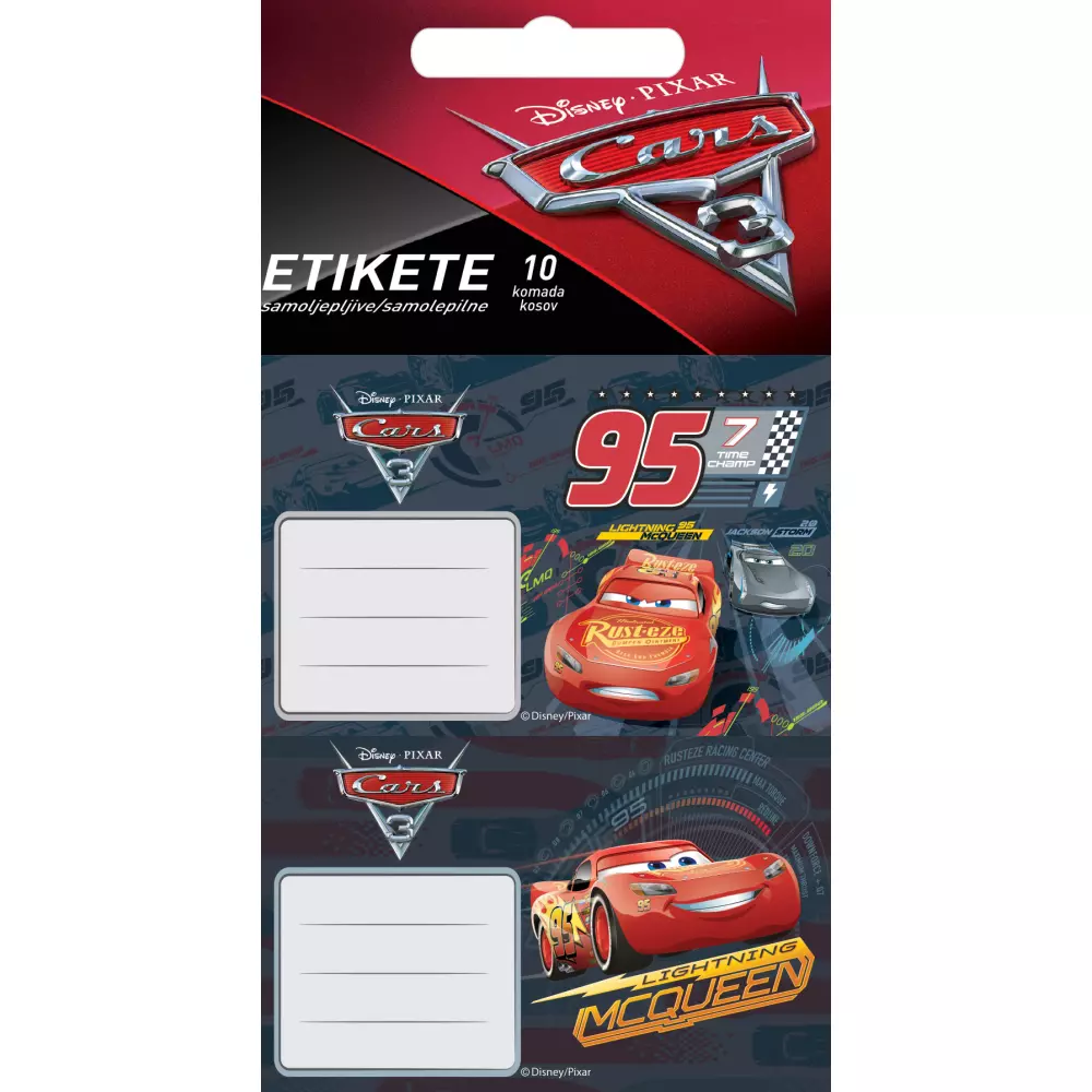 NALEPNICE  ZA SVESKE DISNEY CARS 10 KOM