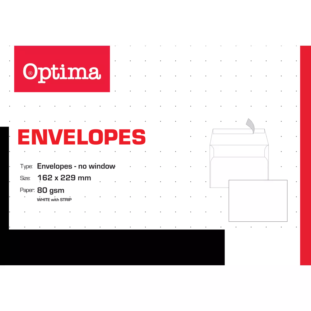 OPTIMA KOVERTA 162*229 C5 STRIP 80gr