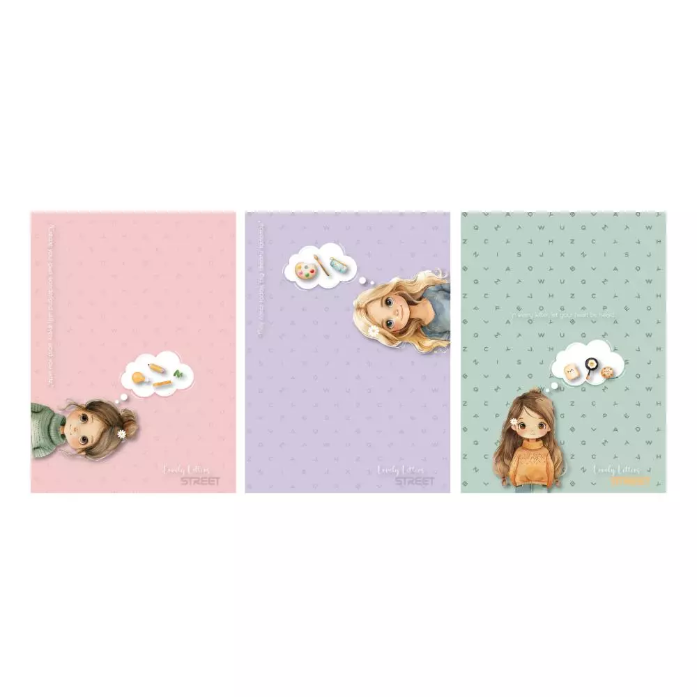LOVELY LETTERS SVESKA A4/54/LINIJE  80G 