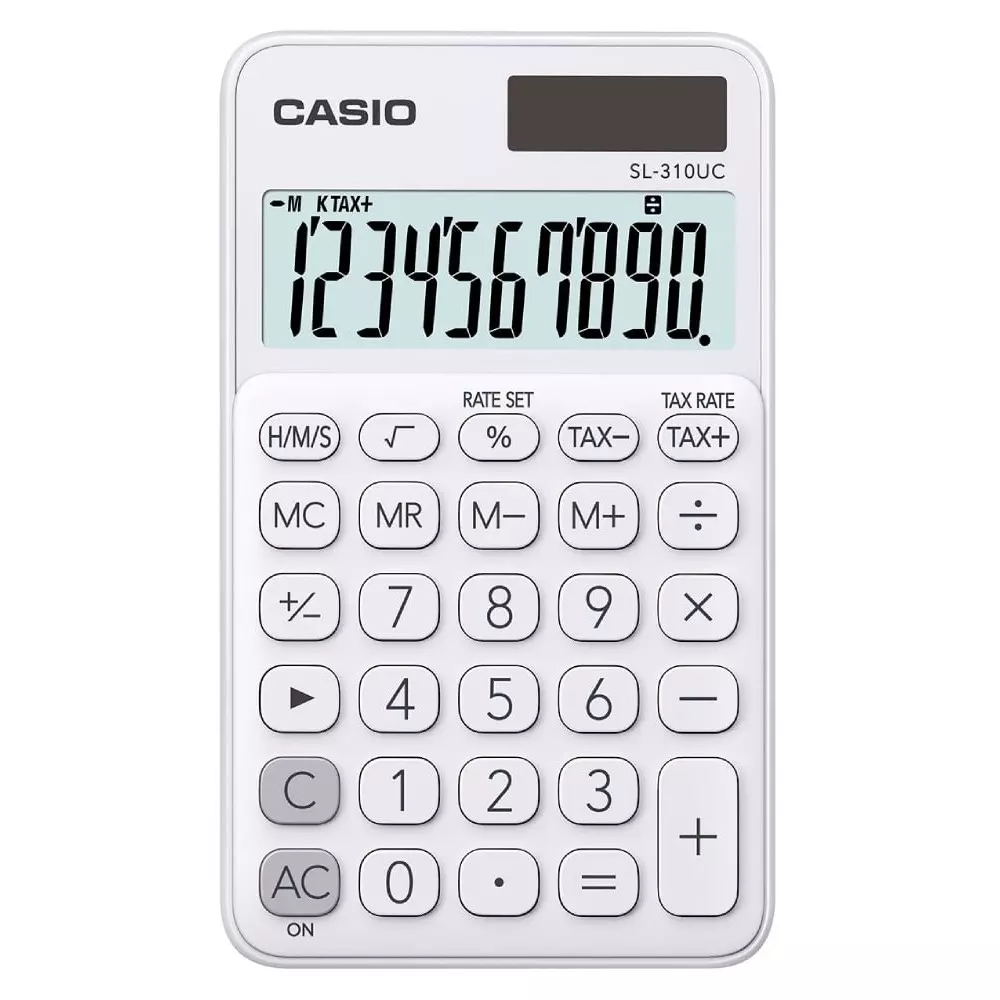 CASIO dzepni kalkulator SL 310 bela