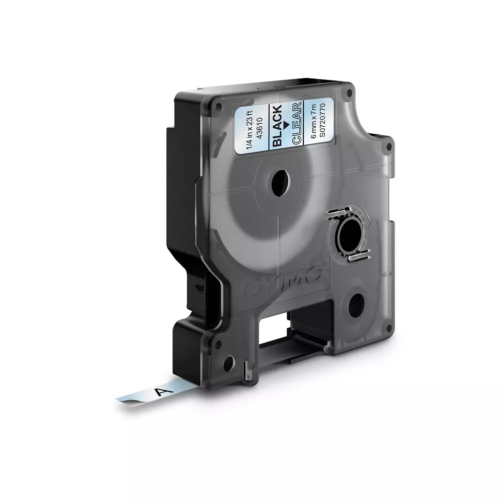 DYMO traka D1 6mm x 7m, crna na providno
