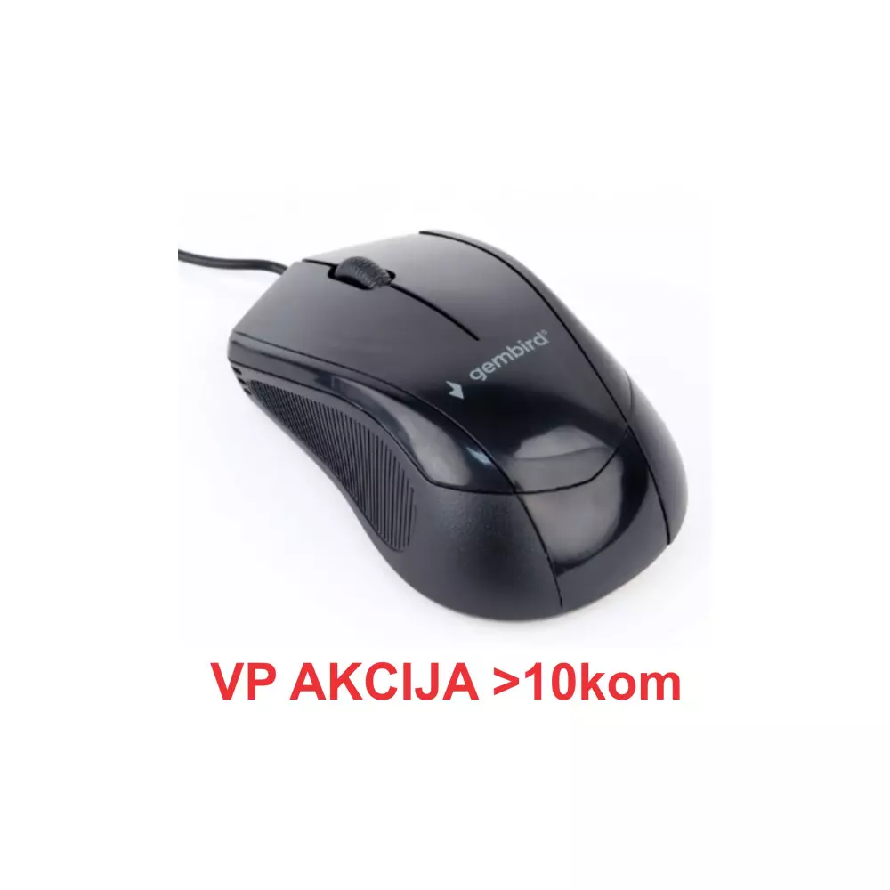 GEMBIRD MIŠ OPTIČKI SA KABLOM 1000Dp CRN