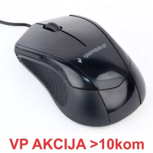 GEMBIRD MIŠ OPTIČKI SA KABLOM 1000Dp CRN