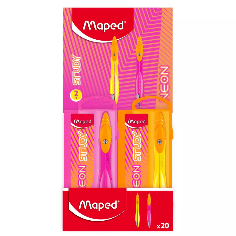 MAPED šestar STUDY NEON sa minom