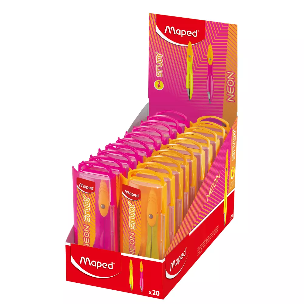 MAPED šestar STUDY NEON sa minom