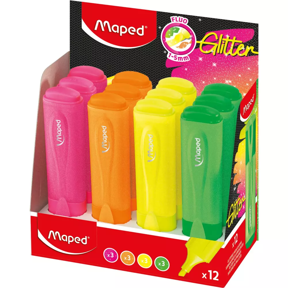 MAPED text marker FLUO GLITER 1/12