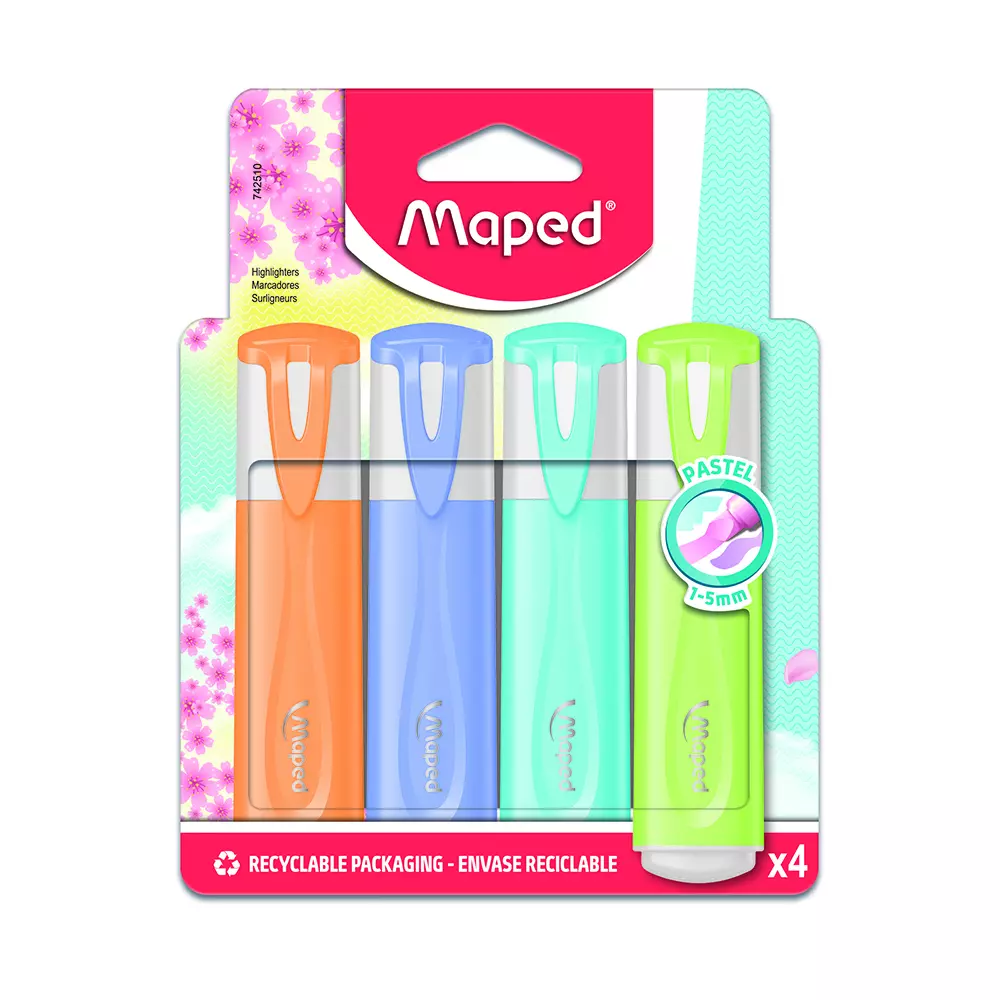 MAPED text marker PASTEL 1/10 SET