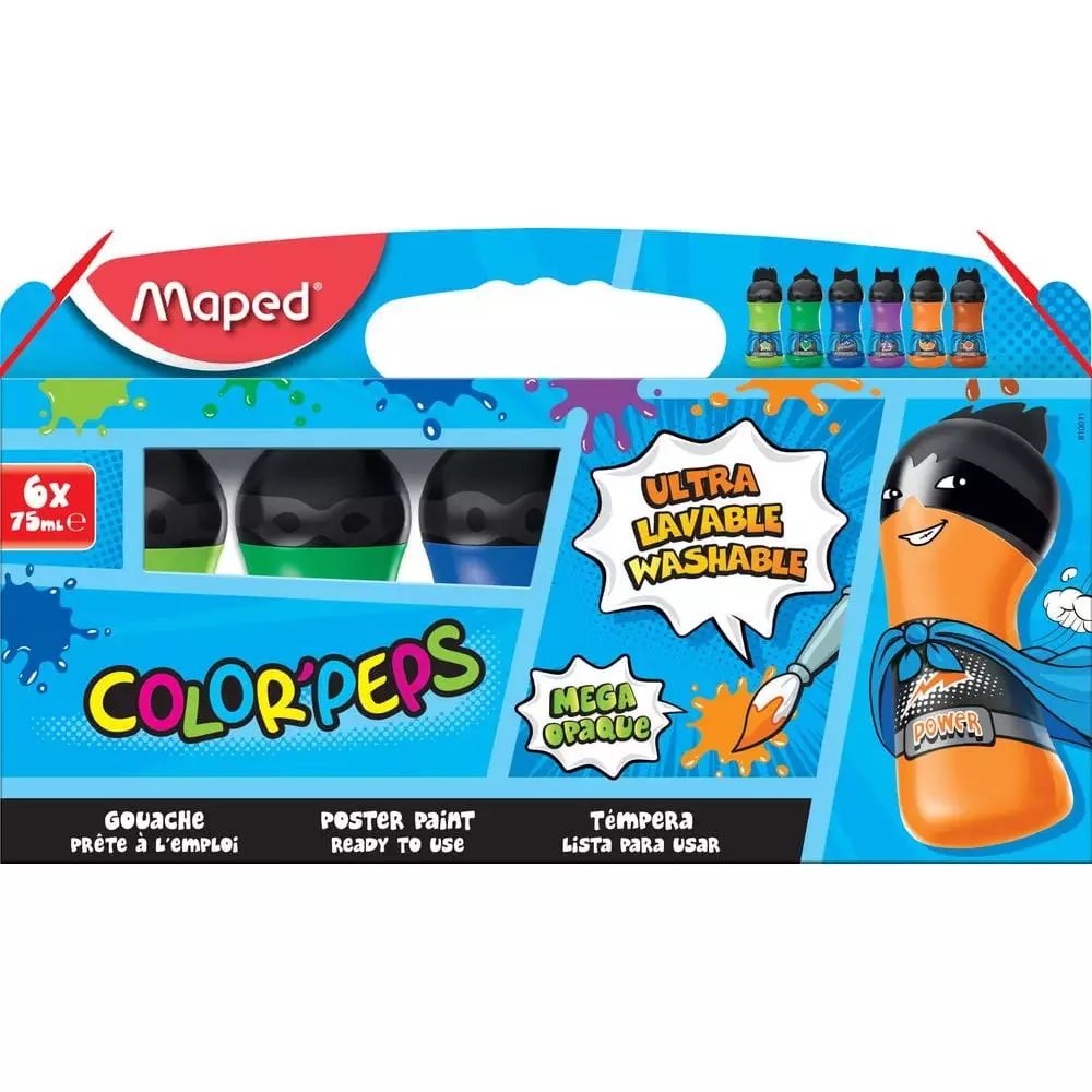 MAPED tempere SUPERHEROJ 6x75ml dop.boje