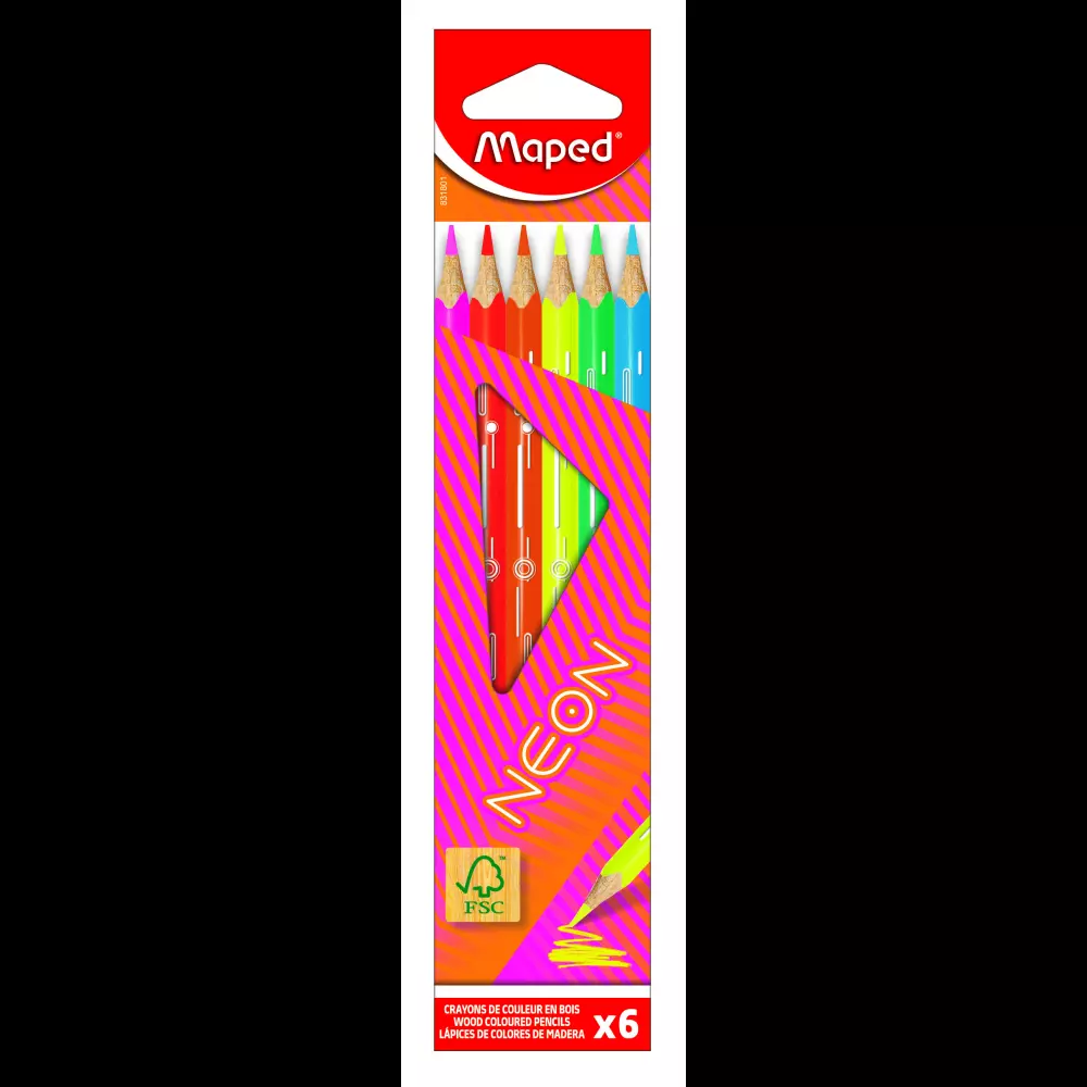 MAPED drvene bojice NEON 1/6