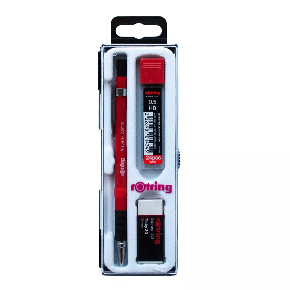 ROTRING VISUMAX PO 0.5 crvena SET